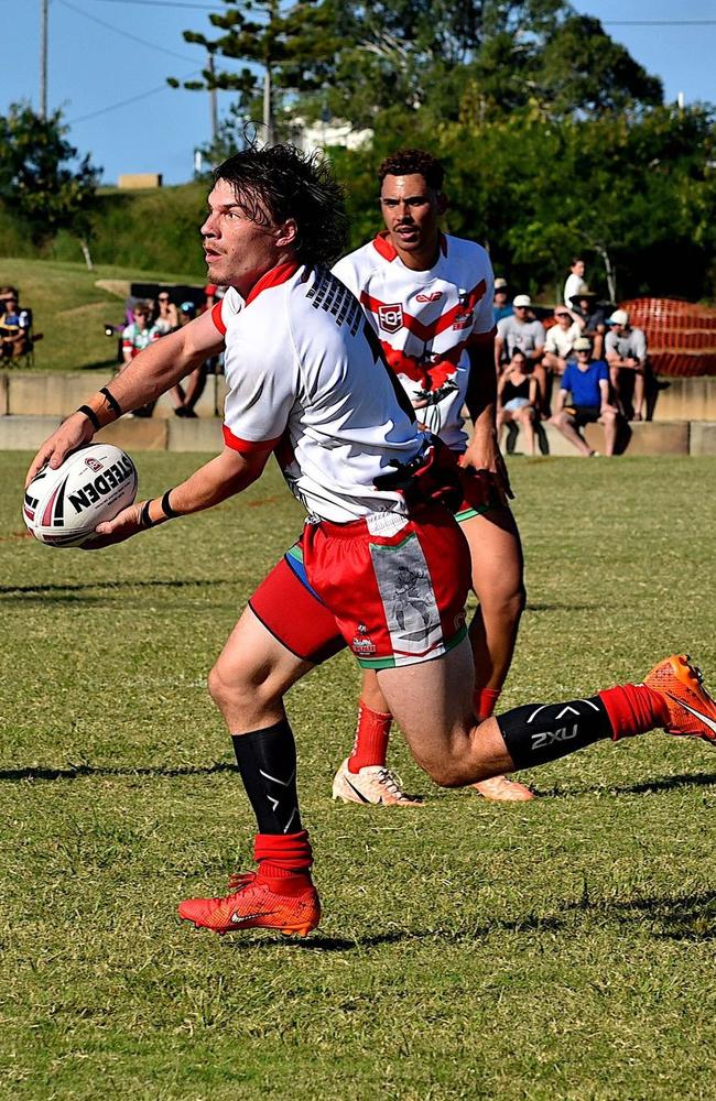 Emu Park fullback Connor Rothery scored six tries in his team's win over Tannum Sands in Round 6 of Rockhampton Rugby League's A-grade men's competition. Photo: George Vartabedian