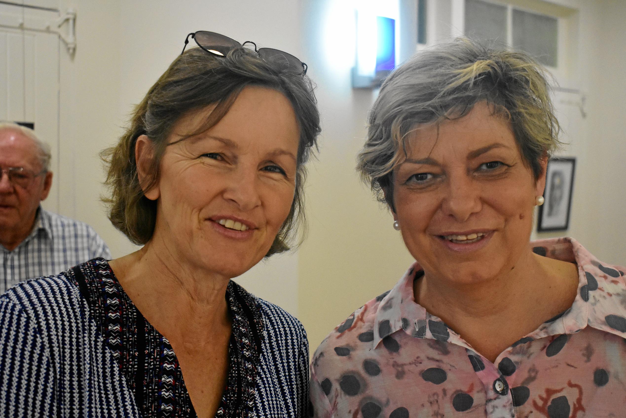 Natalie Golder and Annie Titmarsh  at the opening of Loretta Waldron's In the Company of Women. Picture: Ellen Ransley