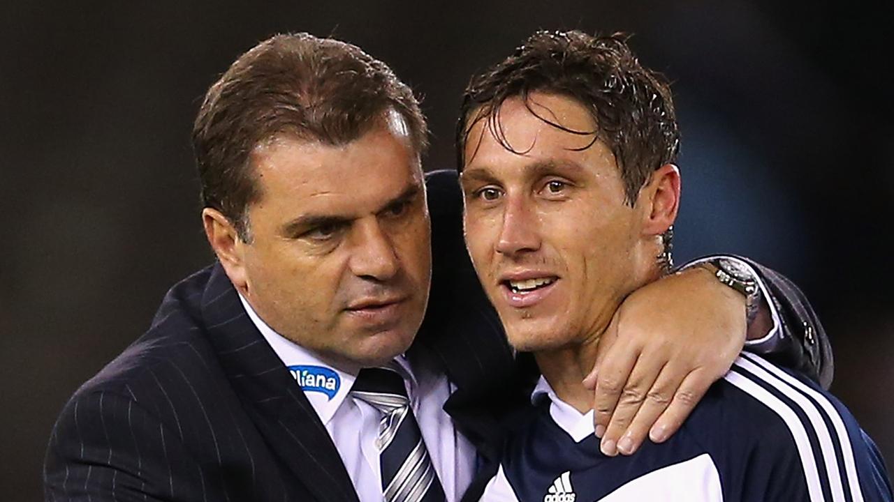 Ange Postecoglou and Mark Milligan.