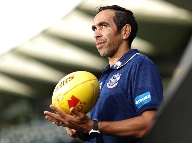 AFL legend Eddie Betts after being added to the Geelong coaching staff. Before he officially takes on this role in January he will play in the NTFL in what will be the biggest signing in Territory football history. He will play for either Palmerston or Wanderers. Picture: Robert Cianflone/Getty Images