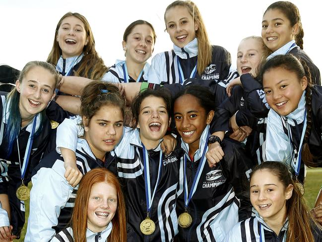 Back Row L to R: Nellie Joseph, Avalon Pallier, Teina Tawhara, Bronti Lewis, Kalani Pickering, Mid Row L to R: Edie Auston, April Allende, Ruby Glazer , Betty Koula and Kailani Tehiro. Front L to R: Chloe Lewis and Josie Teague. After 3 years in the semis, Southeast OzTag 13 girls finally made the grand final of the OzTag junior championships. They beat St George to become state champions. Picture: John Appleyard
