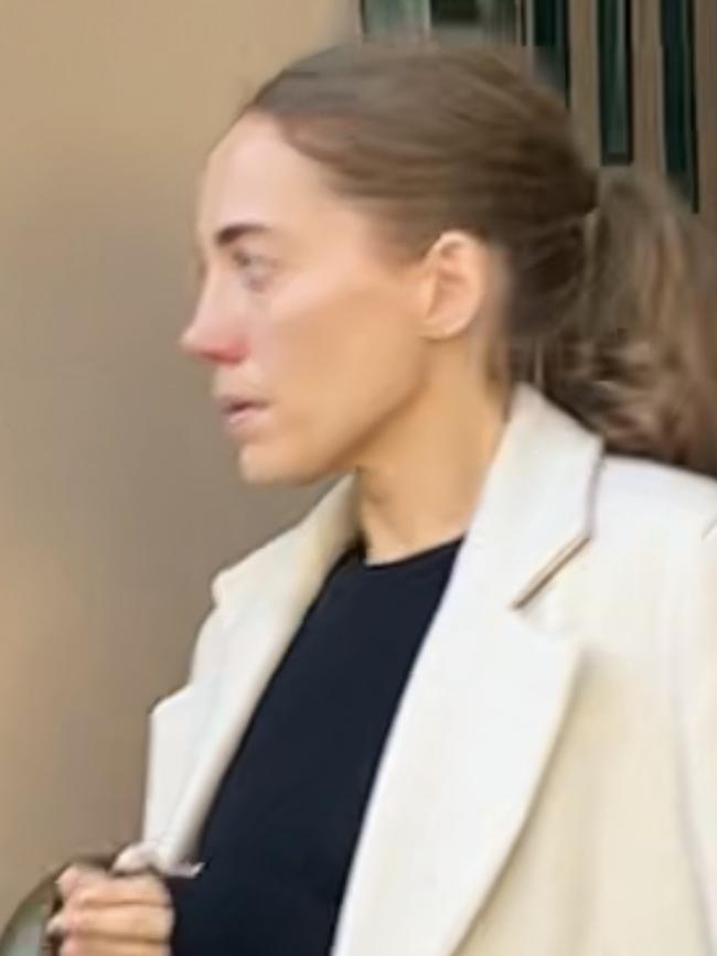 Corrective Services NSW employee Laura Watson leaving Newtown Local Court in May 2023 after she was sentenced for refusing a breath test.