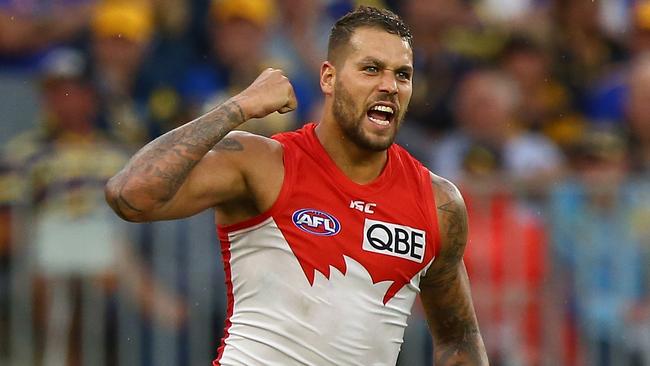 Sydney’s Lance Franklin kicked eight goals against the West Coast Eagles.