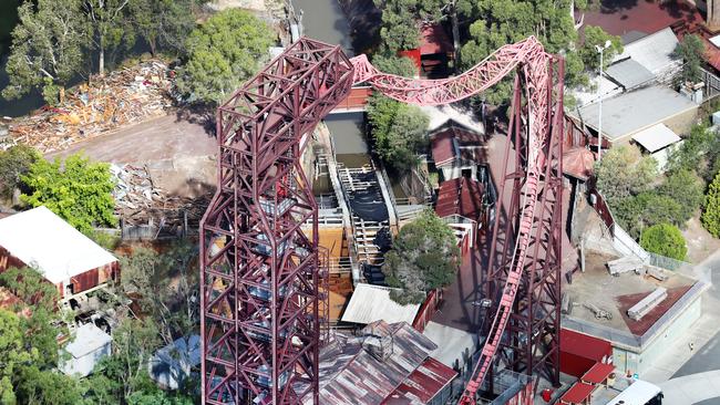 Dreamworld’s Thunder River Rapids Ride getting removed. Picture: NIGEL HALLETT