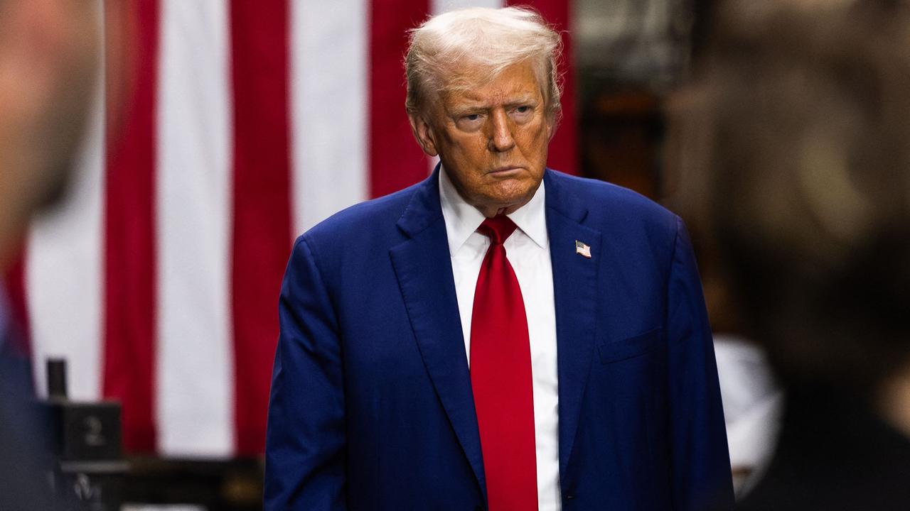 Republican Presidential nominee and former president Donald Trump walks to the podium during a campaign event at Precision Custom Components in York, Pennsylvania. Picture: Tierney L. Cross/Getty Images/AFP