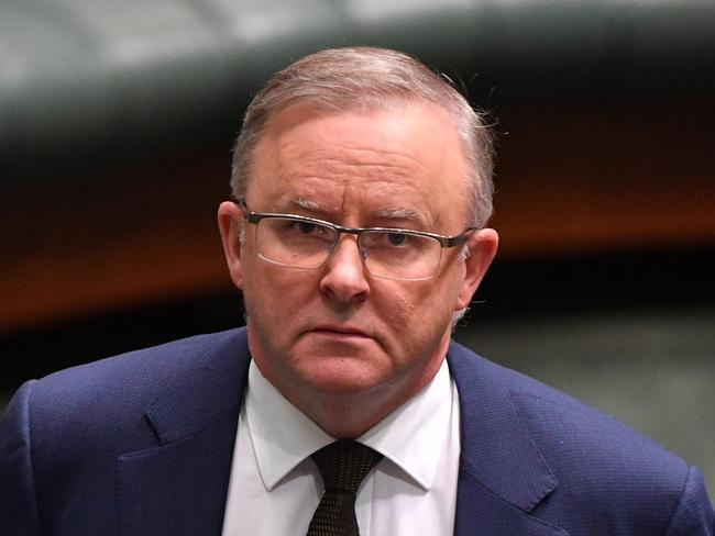 Leader of the Opposition Anthony Albanese during Question Time in the House of Representatives at Parliament House in Canberra, Tuesday, June 16, 2020. (AAP Image/Mick Tsikas) NO ARCHIVING