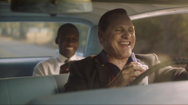 Viggo Mortensen, front, and Mahershala Ali in a scene from Green Book.