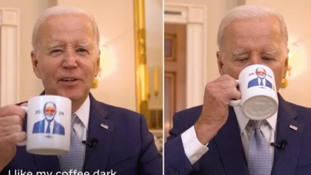 Joe Biden roasted for ‘Dark Brandon’ coffee mug video promoting his