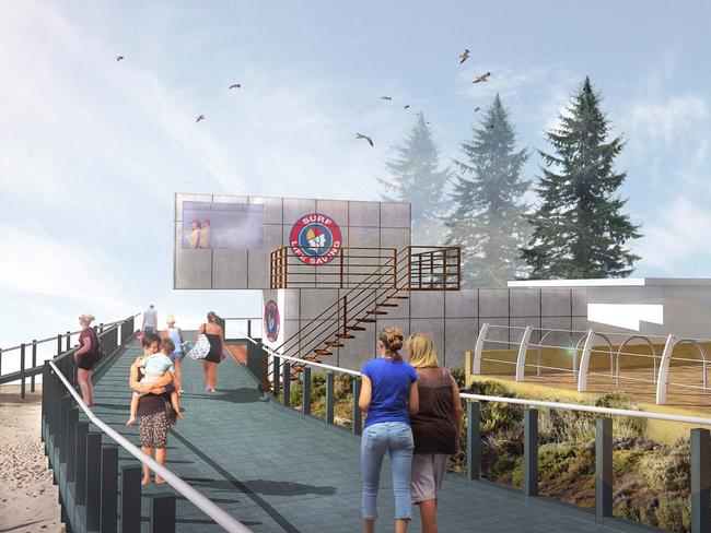 Artist's impressions of a new tower planned for Seacliff Surf Life Saving Club. Picture: Supplied