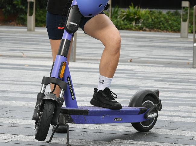 Kanami Uchikura, from Railway Estate, with a Beam E-Scooter. Picture: Shae Beplate.