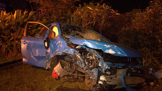 Police say the two occupants of the Toyota Corolla fled the scene and have not been found by police.
