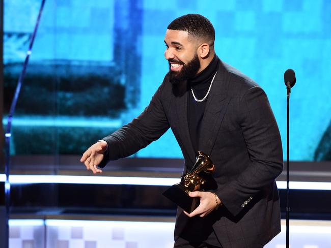 Drake accepts the Best Rap Song award for 'God's Plan' onstage. Picture: Getty