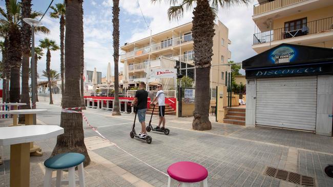 Near-deserted streets in Palma de Mallorca. Picture: AFP