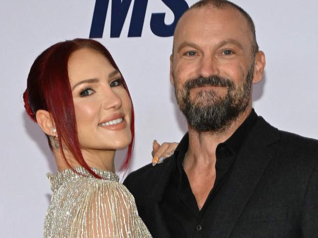 US actor Brian Austin Green and his wife Australian dancer Sharna Burgess attend the 32nd annual Race to Erase MS Gala at the Fairmont Century Plaza in Los Angeles, May 16, 2025. (Photo by Lisa O'CONNOR / AFP)