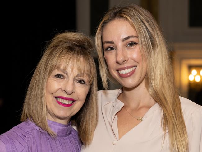 Helen Brandi and Isabella Brandi at the Trinity Lutheran College Mother's Day high tea fundraiser at the Palazzo Versace on Saturday, May 13. For The Pulse. Picture: Celeste Humphrey