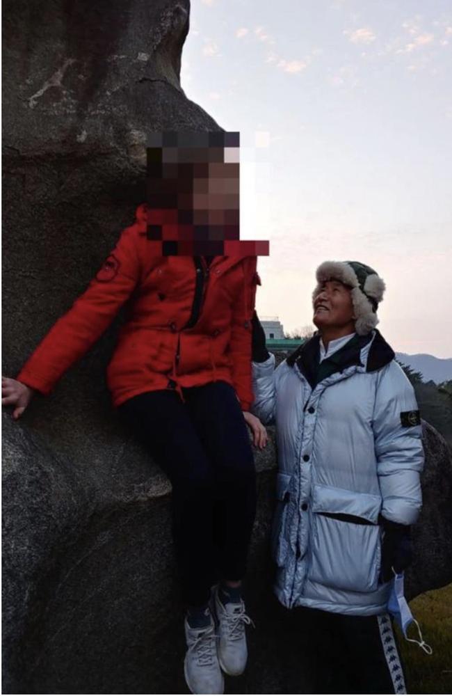 Olivia with her alleged perpetrator, Jeong Myeong-seok, when the Aussie woman visited him in South Korea.