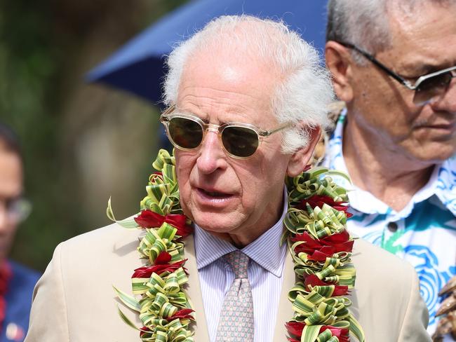 King Charles III visits The King's Garden, in the grounds of the Robert Louis Stevenson Museum in Apia, Samoa. Picture: Getty Images