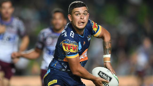 Ash Taylor in action shortly before taking a break from the game. Picture: AAP Image