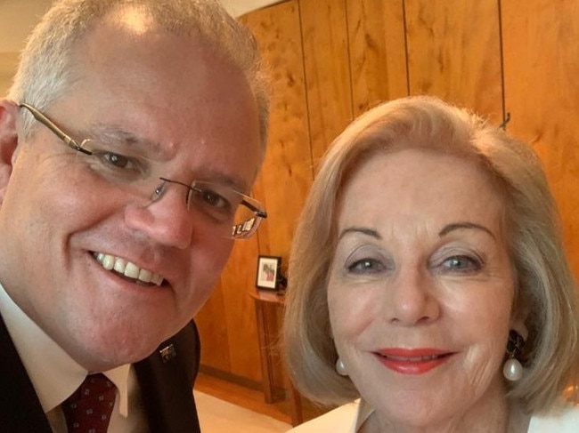 Prime Minister Scott Morrison with ABC chair Ita Buttrose.