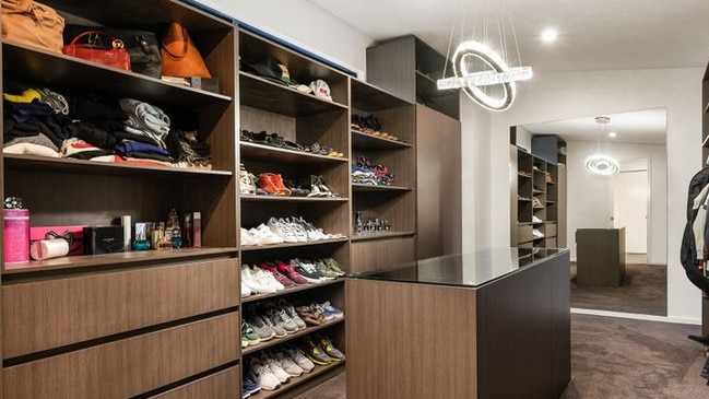 A huge walk-in wardrobe in the main bedroom.