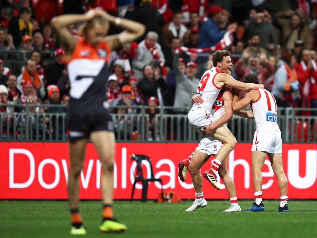 The Sydney Derby in 2018 was the last AFL match to get more than 20,000 at Giants Stadium. Picture: AAP Image/Brendon Thorne