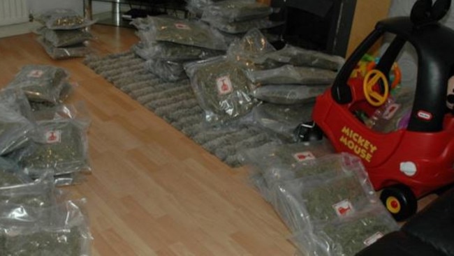 The stash was found on the floor surrounded by kids toys. Picture: Police