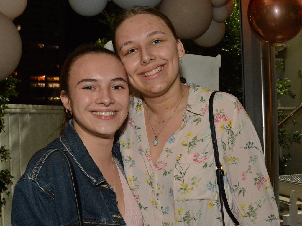 Tegan Clarke and Nyah Roessler at launch of Pink Paradise Gin at Southport Yacht Club, Main Beach. Picture: Regina King.