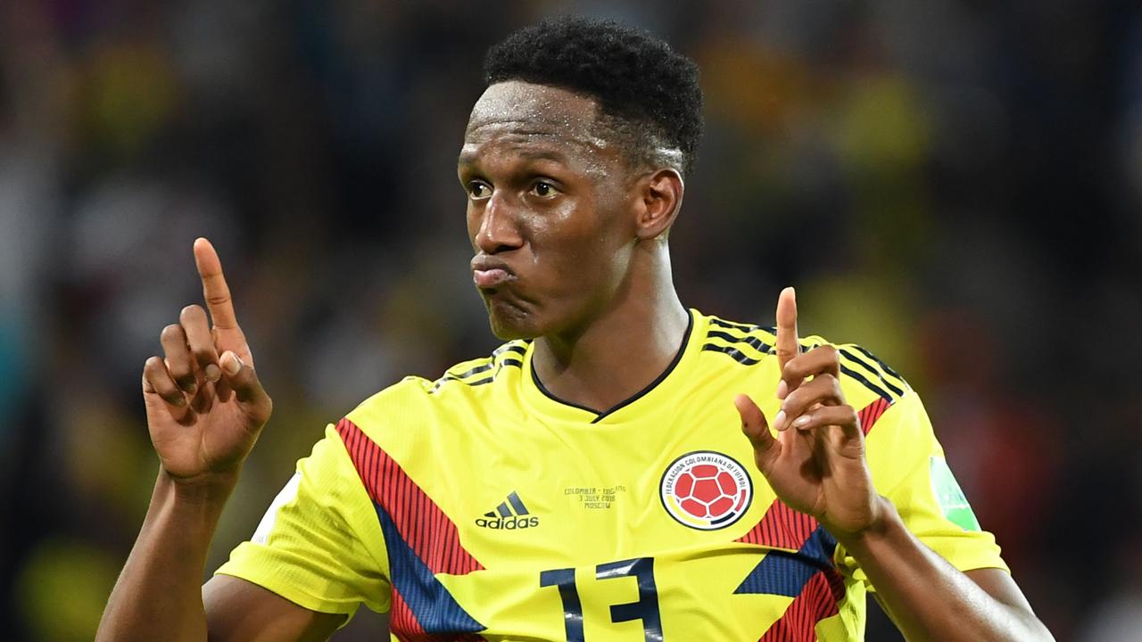 Defender Yerry Mina scored three goals for Colombia at the World Cup.