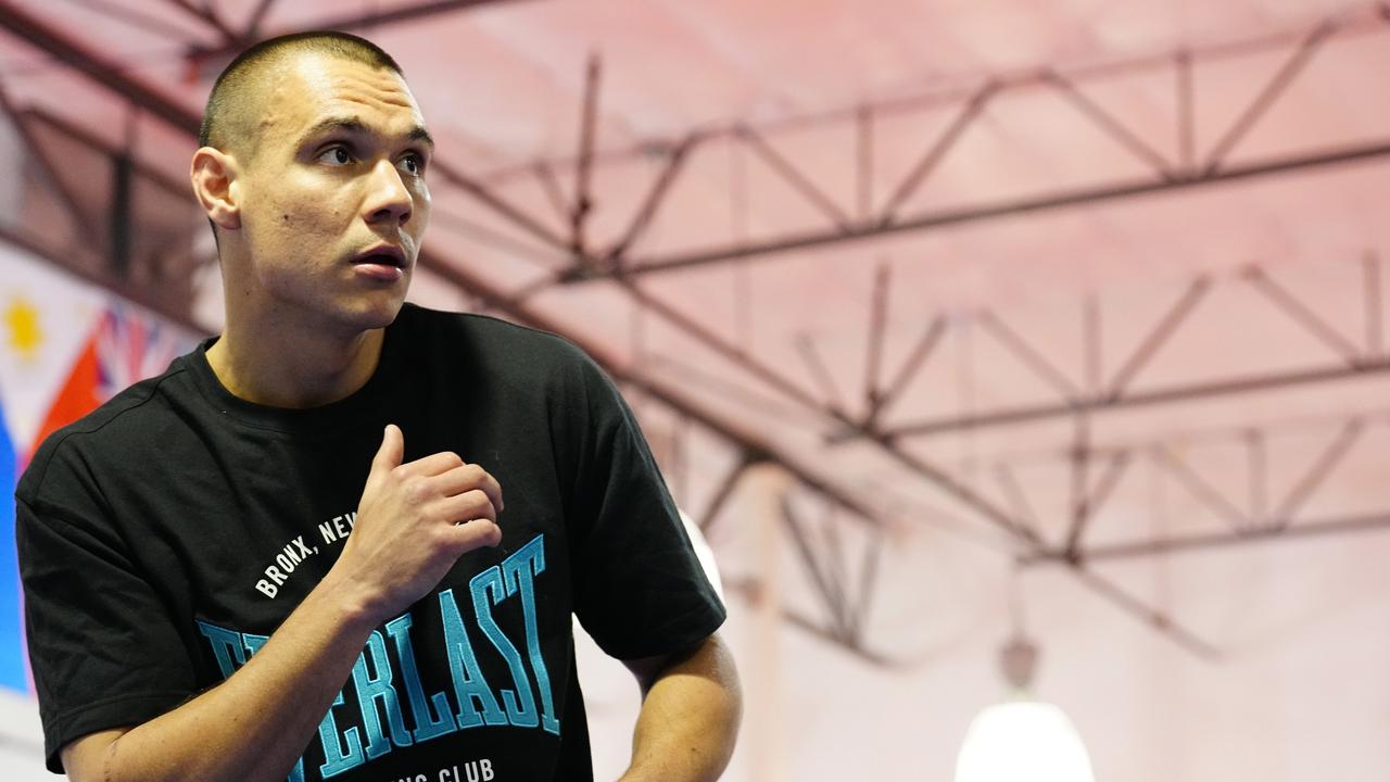 Tim Tszyu works out at the Split T Boxing Club.