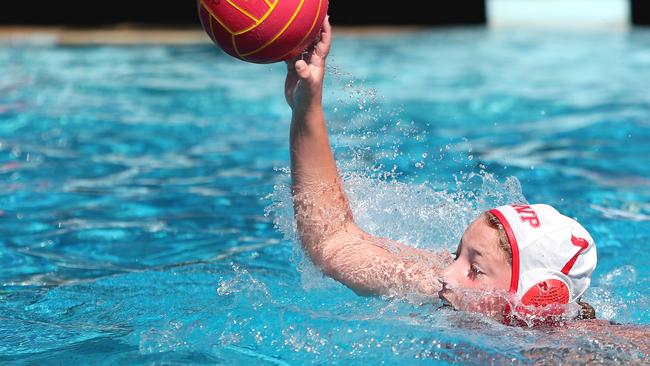 Harlei Kricak in action during the under-12 mixed match between Gosford and Wyong at Gosford Pool on Saturday. Picture: Sue Graham