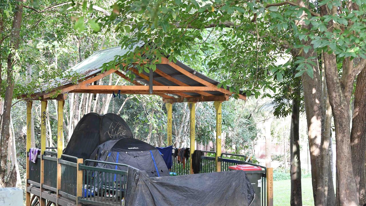 Homeless dwellings at Quota Park, Nambour. Picture: Patrick Woods.