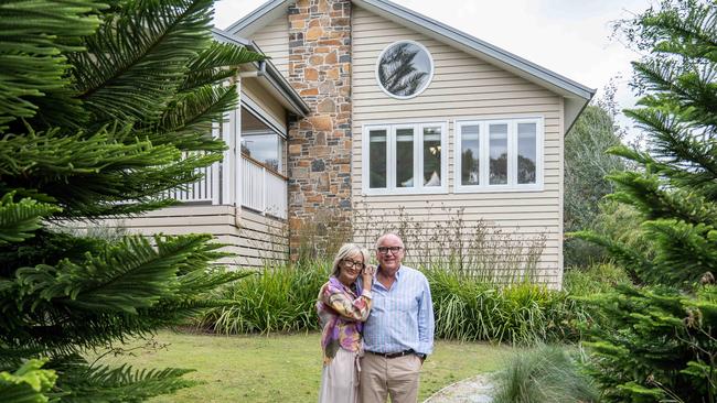 Philip and Viv Bushby outside their home. Picture: Nic Betts