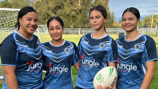 Illawarra Sports High School's Michala Hardy, Laila Poto, Manama-Jen Tukere (MJ), Madison Hemopo and LJ Latu ahead will all feature in the NRL NSW Schoolgirls Cup competition in 2025. Picture: Supplied.