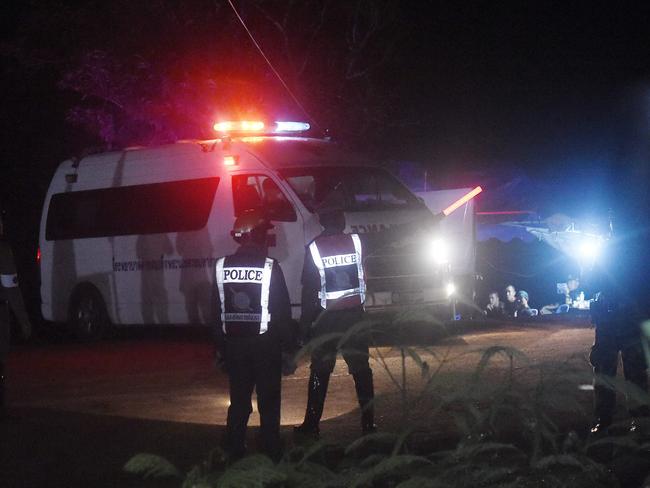 An ambulance leaves the Tham Luang cave after divers started evacuating the boys on July 8. Picture: AFP Photo / Lillian Suwanrumpha