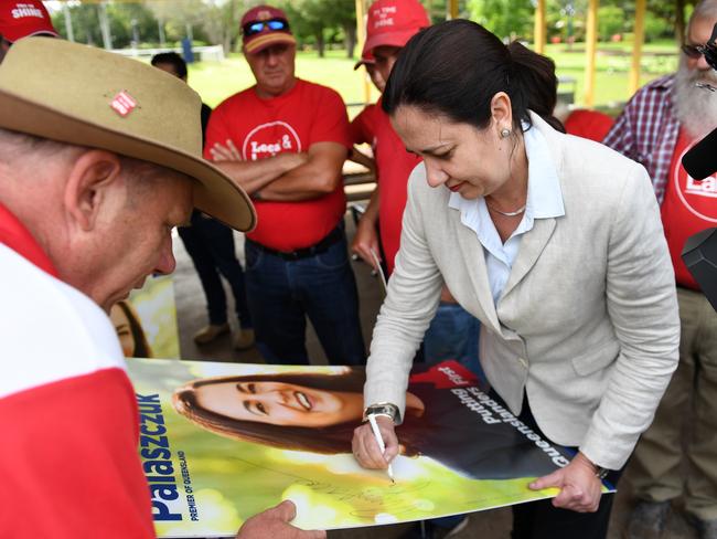 Queensland Premier Annastacia Palaszczuk was frustrated by repeated questioning. Picture: Dan Peled/AAP