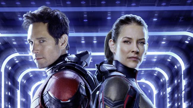 Paul Rudd and Evangeline Lilly as Ant-Man and the Wasp. Lilly finished filming on the third film, Quantumania, last November.