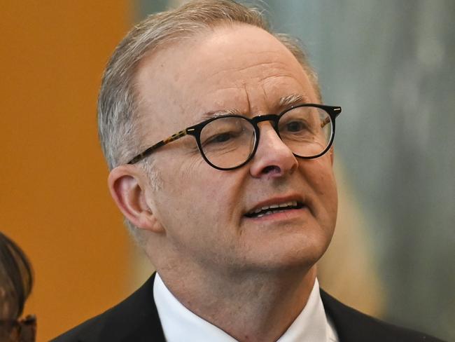 CANBERRA, AUSTRALIA - SEPTEMBER 22: Prime Minister Anthony Albanese at the National Memorial Service for Queen Elizabeth II at Parliament House on September 22, 2022 in Canberra, Australia. Queen Elizabeth II died at Balmoral Castle in Scotland aged 96 on September 8, 2022. Her funeral was held at Westminster Abbey in London on September 19, 2022. Elizabeth Alexandra Mary Windsor was born in Bruton Street, Mayfair, London on 21 April 1926. She married Prince Philip in 1947 and acceded the throne of the United Kingdom and Commonwealth on 6 February 1952 after the death of her Father, King George VI. Queen Elizabeth II was the United Kingdom's longest-serving monarch. (Photo by Martin Ollman/Getty Images)