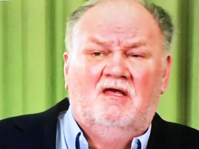 Thomas Markle Sr speaks on UK TV show Good Morning Britain. Picture: Supplied/ITV