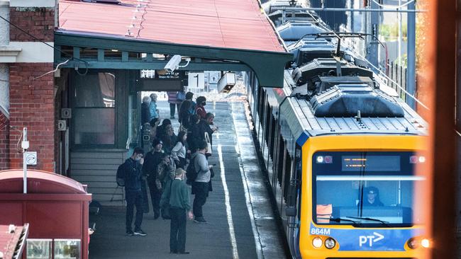 A person was hit by a train in Melbourne’s north, causing peak hour delays for commuters. Picture: Tony Gough