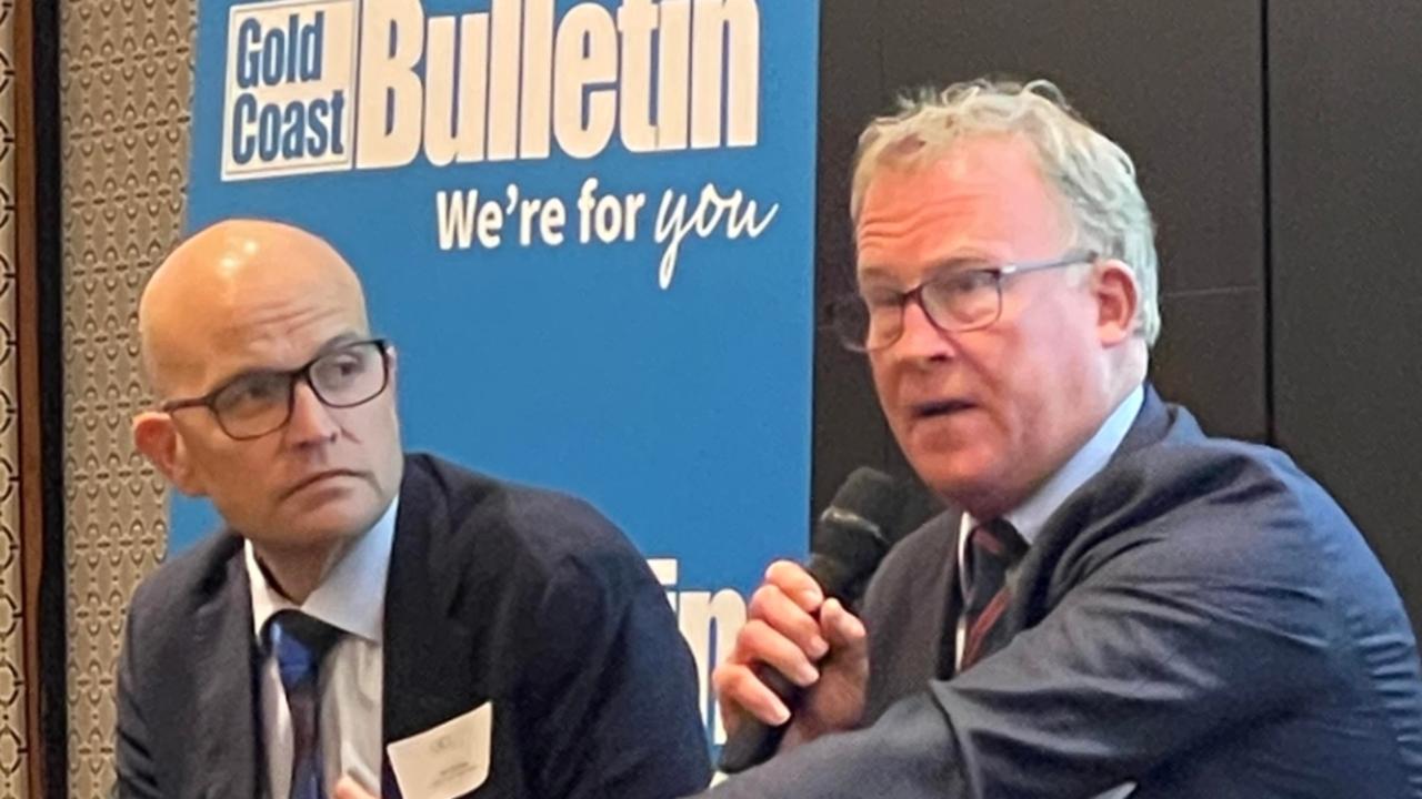 Gold Coast City Council CEO Tim Baker (pictured left) with Will Hodgman, the former Tasmanian Premier who is heading up Invest Gold Coast.