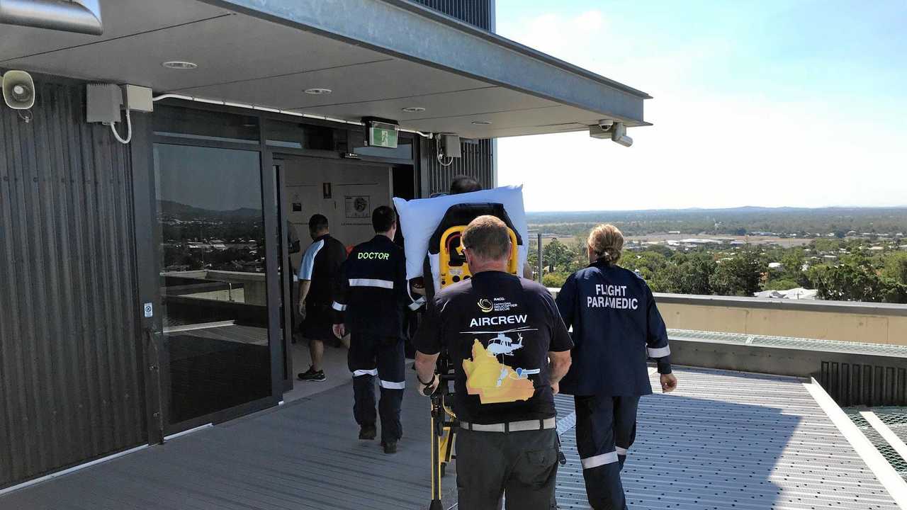 BROKEN ARM: RACQ Capricorn Helicopter Rescue Service airlifted a patient to the Rockhampton Base Hospital for further scans and treatment following a quad bike rollover. Picture: Contributed