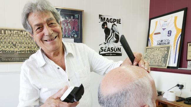 Bruno Crivelliran the Jasper Rd barber shop for nearly 60 years. Picture: Norm Oorloff