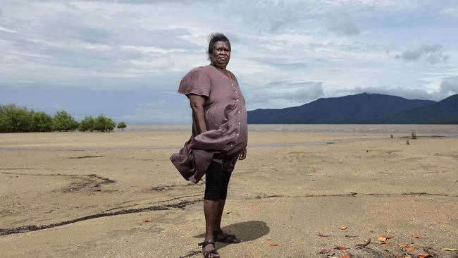 Aurukun woman Phyllis Yunkaporta's brother was taken by a crocodile while fishing near the remote Indigenous community. She says that large crocodiles have been causing issues for the townspeople around the boat ramp for months. Picture: Brendan Radke