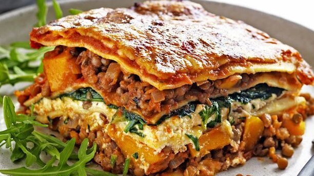 Try this pumpkin, spinach and lentil lasagne.