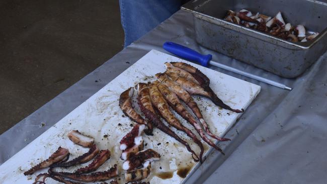 Octopus and squid was available at Darwin's 2024 Greek GLENTI festival.
