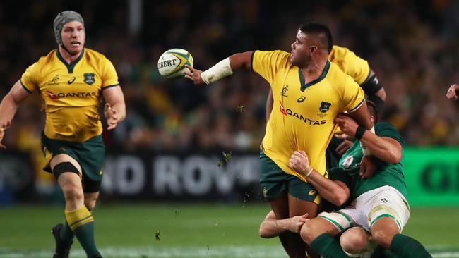 Tolu Latu had an excellent game for the Wallabies. Picture: Getty.