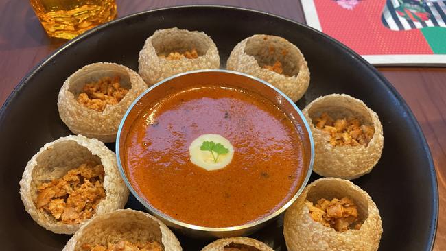 Traditionally known as “Pani Puri”, the Masala Theory calls it a “curry bomb”, picture: Rahul Bhattarai