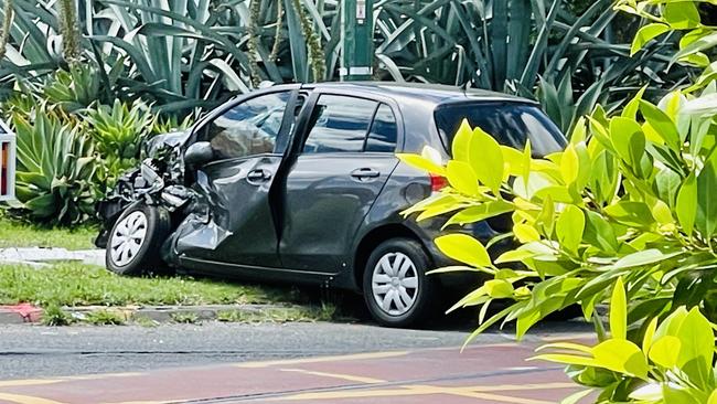 A woman's car and a tram crashed at the Mount Alexander Rd and Keilor Rd intersection. Picture: Adam Daunt