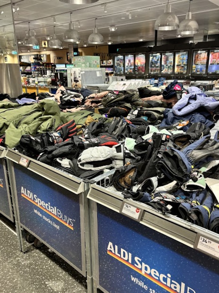 Marrickville Metro has piles of snow gear on display.