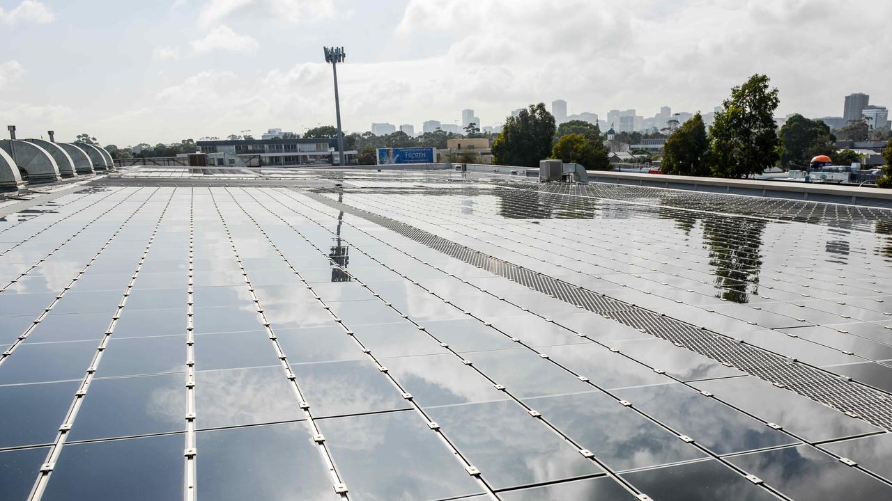 Labor will aim to source 82 per cent of Australia’s electricity grid from renewable energy. It’s currently at about 35 per cent. Picture: NewsWire/ Brenton Edwards